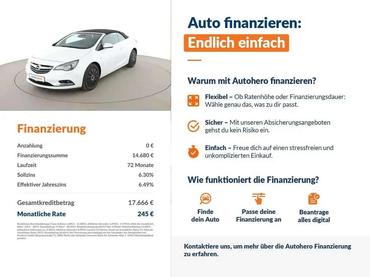 Gebraucht Opel Cascada Innovation 170 PS (125 kW) 2017 Schneeweiss/olympic/summit whi Cabrio