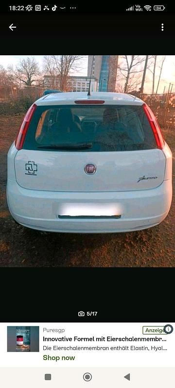 Gebraucht Fiat Punto 70 PS (51 kW) 2011 Weiß Kleinwagen