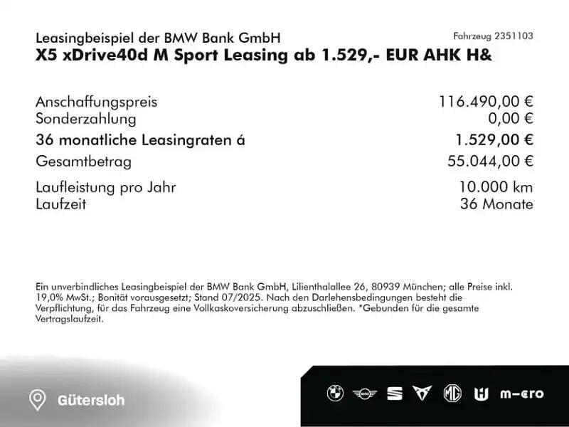Skyscraper grau (grau) Neu 2025 BMW X5 M Sport SUV | 116.490 € (Teuer) - Bild 1/1