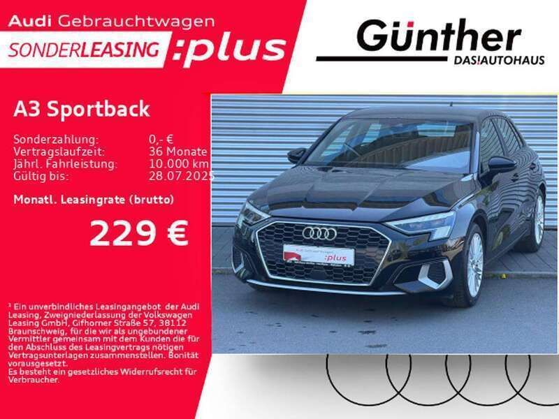 Mythosschwarz metallic Gebraucht 2024 Audi A3 Advanced Limousine | 30.395 € (Etwas zu teuer) - Bild 1/4