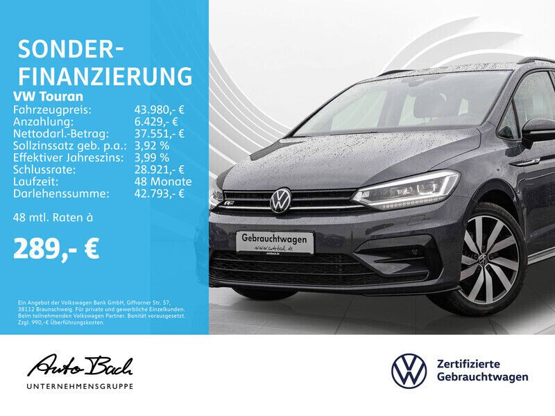 Grau (delfingrau metallic) Gebraucht 2024 VW Touran Highline Van / Kleinbus | 43.980 € - Bild 1/4