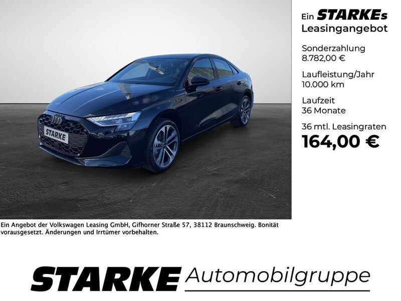 Mythosschwarz metallic Neu 2024 Audi A3 Advanced Plus Limousine | 33.890 € (Guter Preis) - Bild 1/4