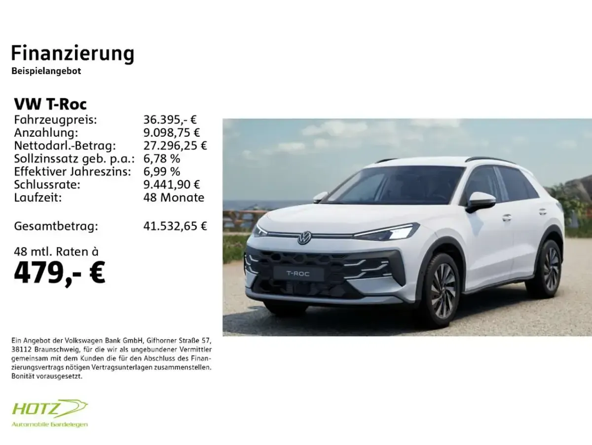Neu VW T-Roc 116 PS (85 kW) 2026 Pure white SUV