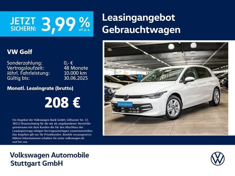 0q pure white Gebraucht 2024 VW Golf VIII Life Kleinwagen | 24.930 € (Guter Preis) - Bild 1/3