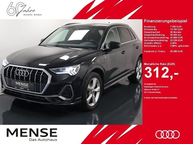Mythosschwarz Gebraucht 2021 Audi Q3 S-Line SUV | 29.385 € (Fairer Preis) - Bild 1/4