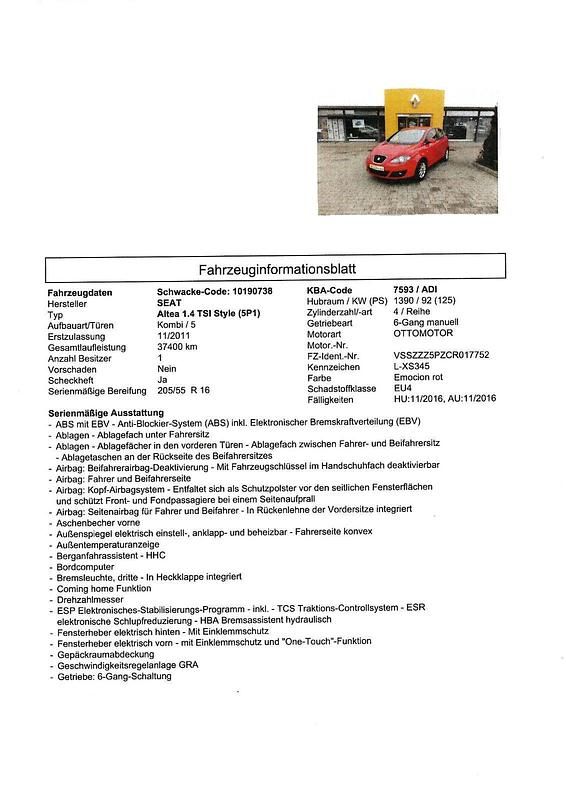 Rot Gebraucht 2011 Seat Altea Kombi | 3.000 € (Superpreis) - Bild 1/4