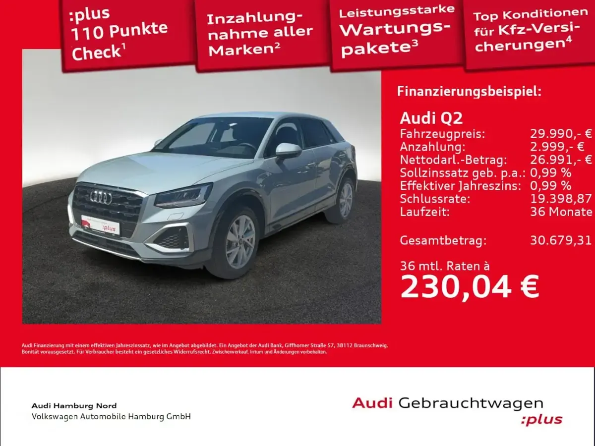 Gebraucht Audi Q2 Advanced 150 PS (110 kW) 2025 Pfeilgrau perleffekt SUV
