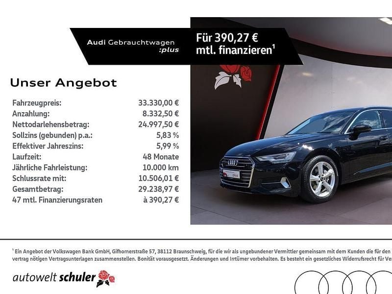 Brillantschwarz Gebraucht 2022 Audi A6 S-Line Kombi | 28.490 € (Superpreis) - Bild 1/4