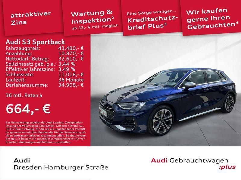 Blau Gebraucht 2024 Audi S3 Sport Limousine | 43.480 € (Fairer Preis) - Bild 1/3