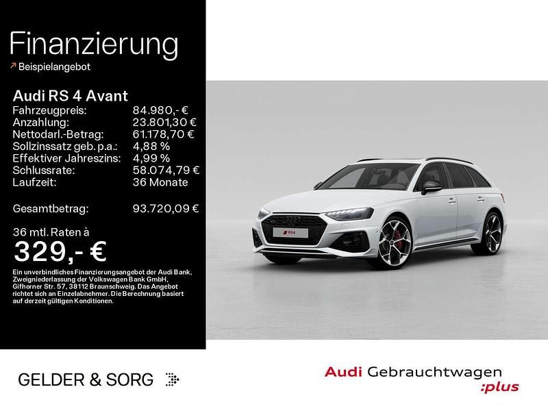 Gletscherweiß metallic Gebraucht 2024 Audi RS4 Ambiente Kombi | 84.980 € (Teuer) - Bild 1/3
