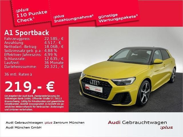 Gelb Gebraucht 2021 Audi A1 Sportback S-Line Kleinwagen | 22.585 € (Fairer Preis) - Bild 1/2