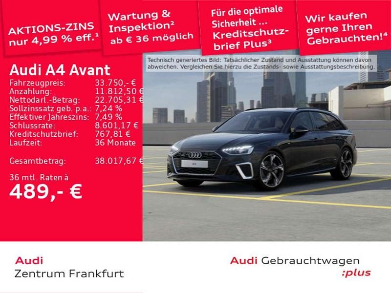 Schwarz Gebraucht 2022 Audi A4 S-Line Kombi | 33.750 € (Fairer Preis) - Bild 1/3