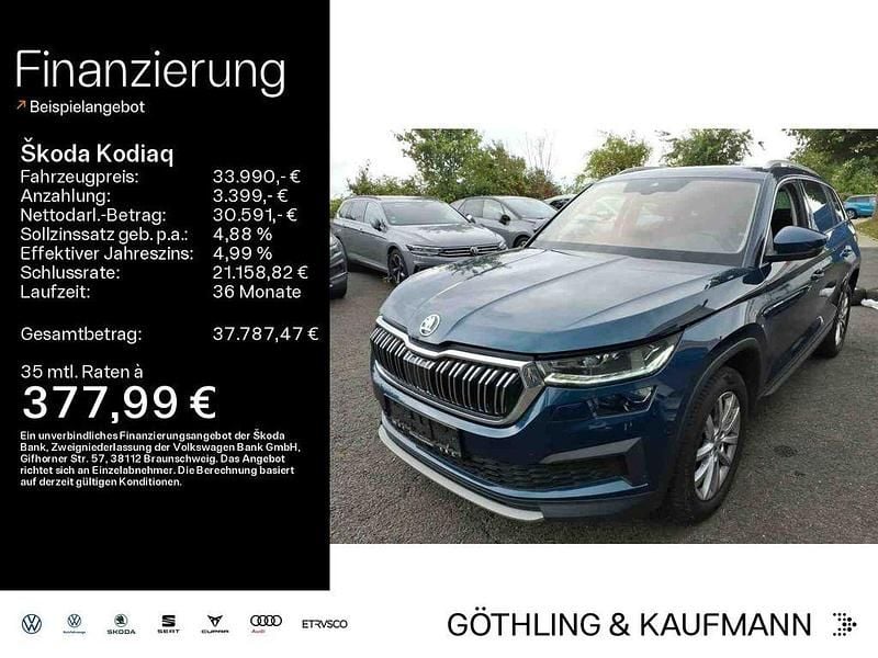 Lavablau metallic Gebraucht 2022 Skoda Kodiaq Style SUV | 33.990 € (Fairer Preis) - Bild 1/4