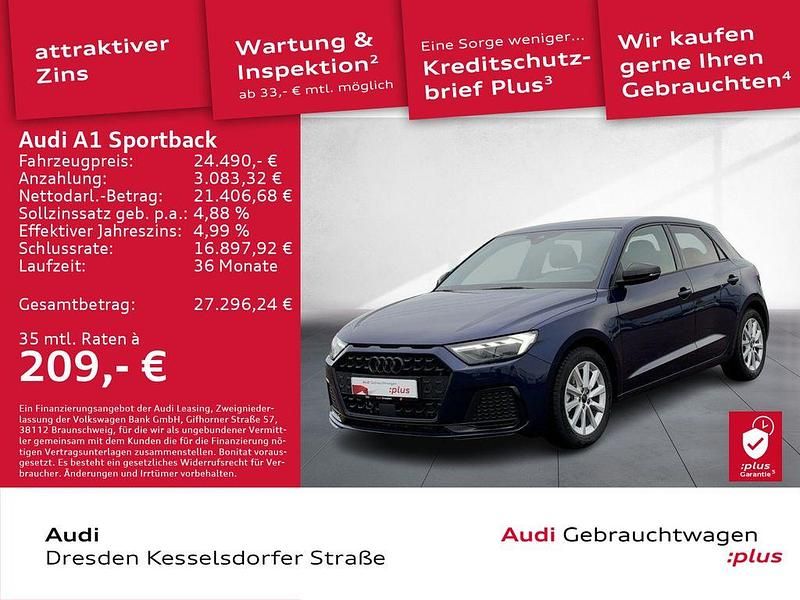 Navarrablau metallic Gebraucht 2024 Audi A1 Sportback Advanced Plus Kleinwagen | 24.490 € (Fairer Preis) - Bild 1/4