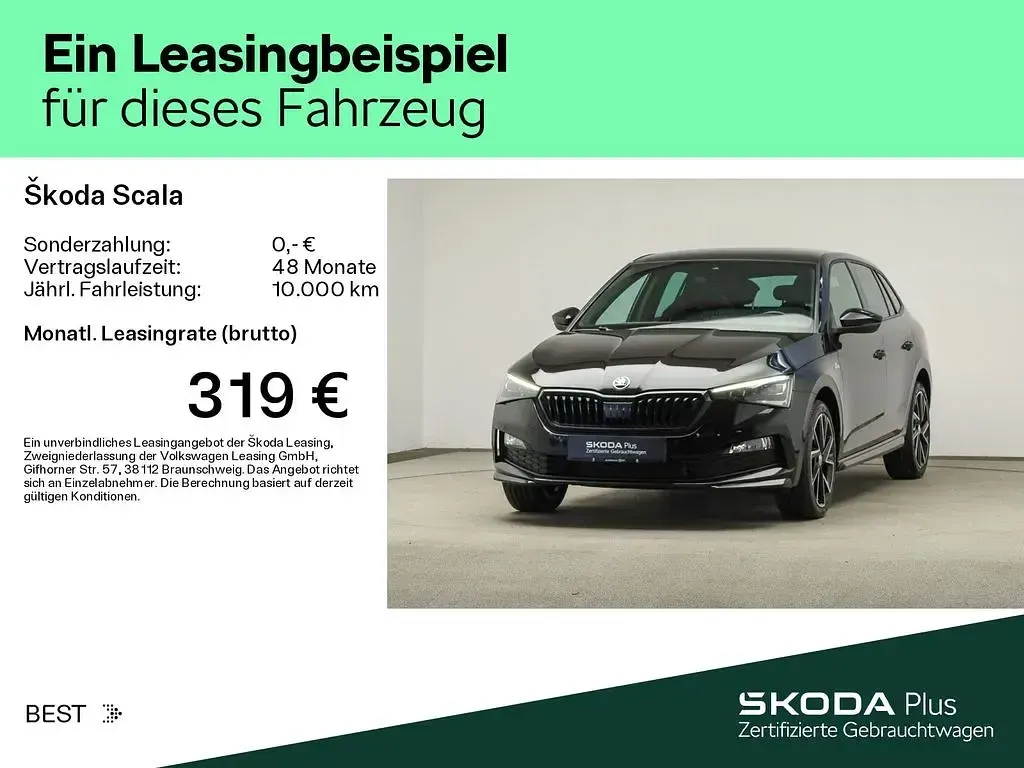 Gebraucht Skoda Scala Monte Carlo 150 PS (110 kW) 2022 1z schwarzmagic perleffekt Kleinwagen