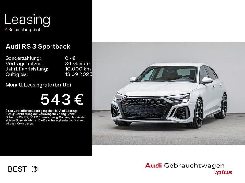 Gletscherweiß metallic Gebraucht 2024 Audi RS3 Sportback Ambiente Kleinwagen | 56.999 € (Guter Preis) - Bild 1/4