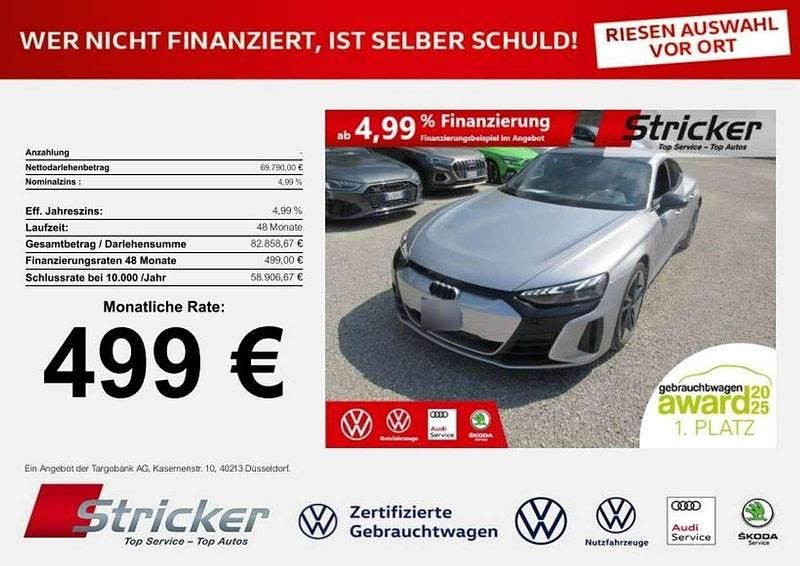 Florettsilber metallic Gebraucht 2024 Audi e-tron GT quattro Sport Limousine | 69.789 € (Superpreis) - Bild 1/3