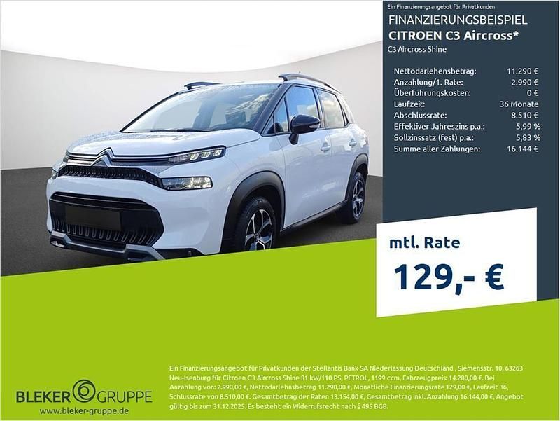 Weiß Gebraucht 2023 Citroën C3 Aircross Shine SUV | 12.980 € (Fairer Preis) - Bild 1/3