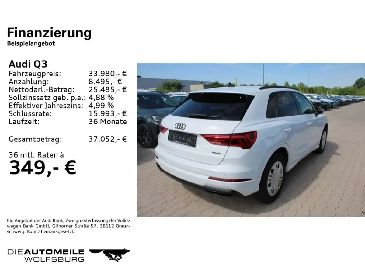 Gebraucht Audi Q3 Advanced 190 PS (139 kW) 2023 Gletscherweiß metallic SUV