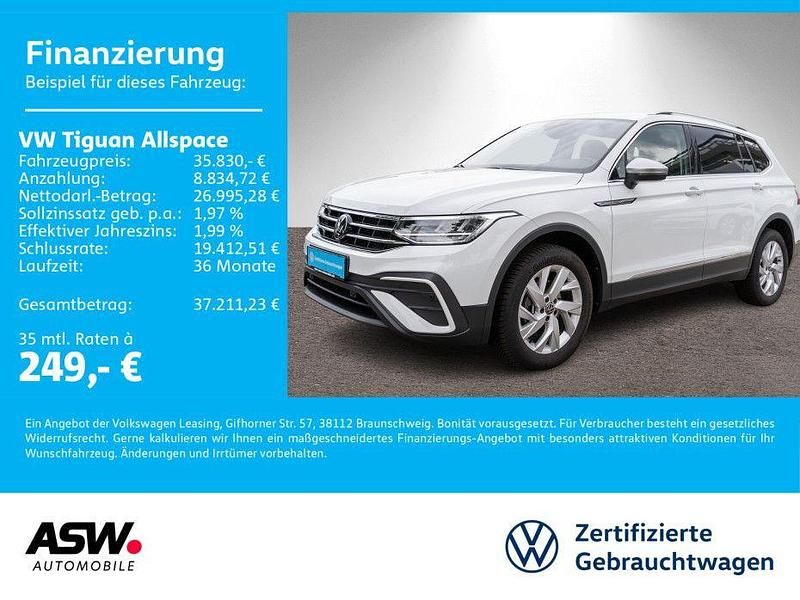 Pure white Gebraucht 2024 VW Tiguan Allspace S SUV | 31.960 € (Superpreis) - Bild 1/4