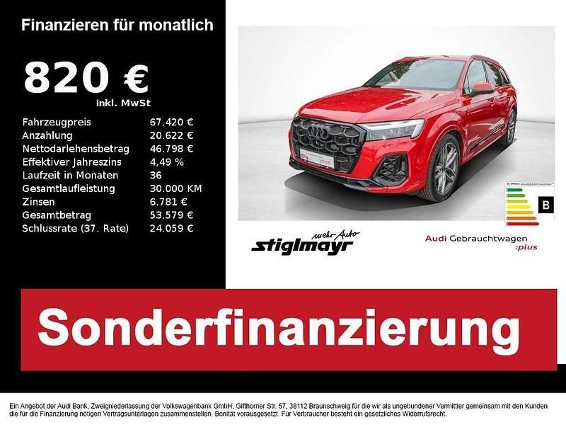 Rot Gebraucht 2024 Audi Q7 S-Line SUV | 67.420 € (Fairer Preis) - Bild 1/4