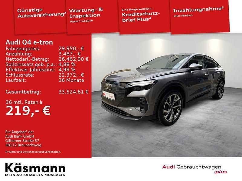 Taifungrau metallic Gebraucht 2022 Audi Q4 Sportback e-tron Ambiente SUV | 29.950 € (Superpreis) - Bild 1/4