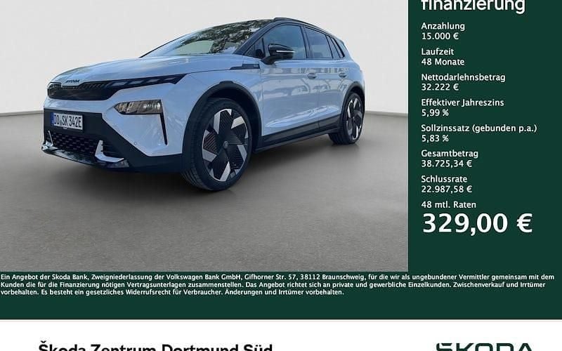 Moonweiß perleffekt / blackmag Gebraucht 2025 Skoda Elroq First Edition SUV | 47.222 € (Fairer Preis) - Bild 1/4