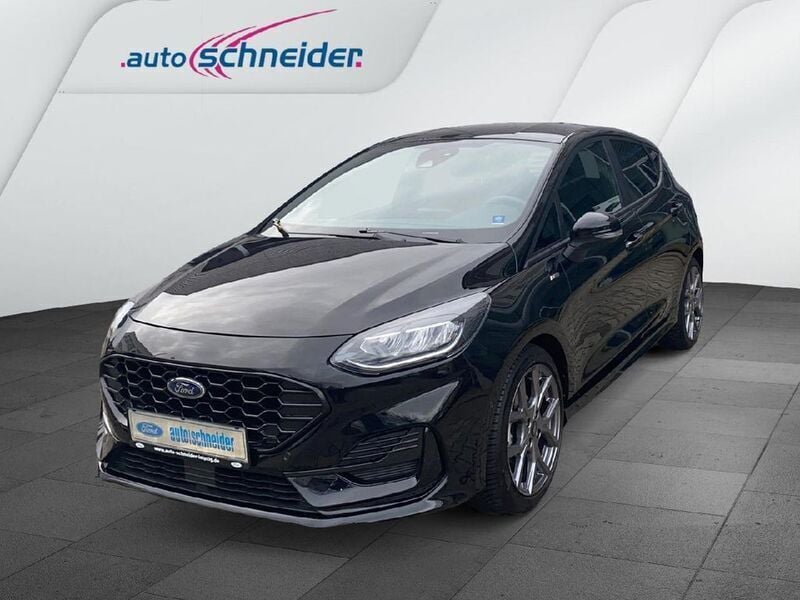 Obsidianschwarz metallic (metallic) Gebraucht 2022 Ford Fiesta ST-Line Kleinwagen | 18.990 € (Fairer Preis) - Bild 1/4