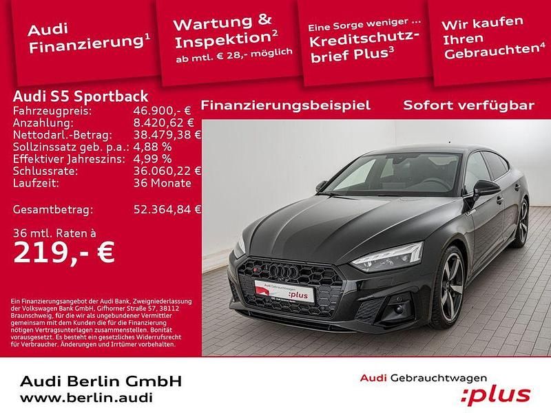 Mythosschwarz metallic Gebraucht 2022 Audi S5 Sportback Ambiente Kleinwagen | 46.900 € (Guter Preis) - Bild 1/3