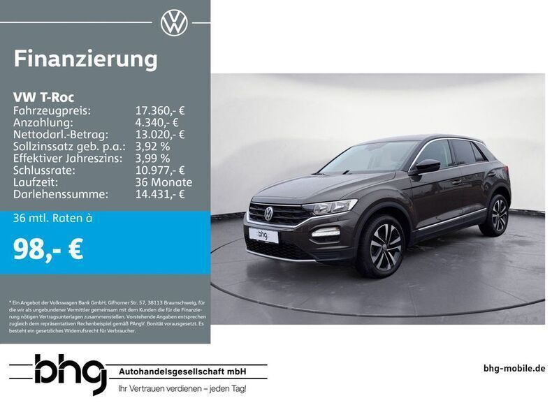 Schwarz Gebraucht 2019 VW T-Roc Style SUV | 16.860 € (Superpreis) - Bild 1/4