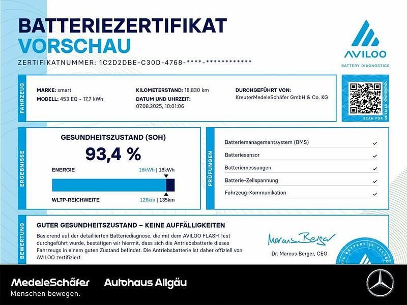 Grau Gebraucht 2020 Smart ForTwo Electric Drive Passion Coupé | 9.780 € (Fairer Preis) - Bild 1/3