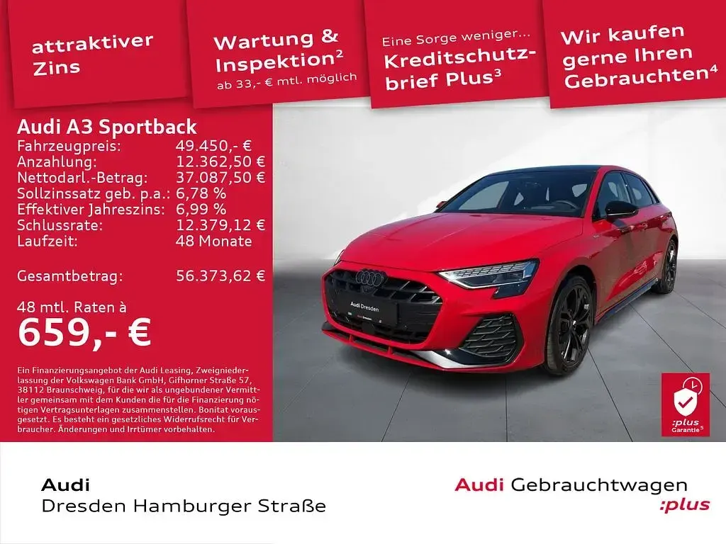 Neu Audi A3 S-Line 150 PS (110 kW) 2026 Progressivrot metallic Limousine