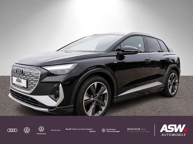 Mythosschwarz metallic Gebraucht 2022 Audi Q4 e-tron S-Line SUV | 30.960 € (Superpreis) - Bild 1/4