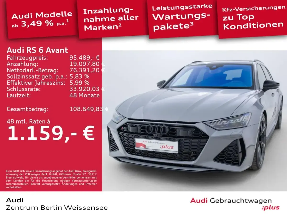 Gebraucht Audi RS6 Ambiente 600 PS (441 kW) 2023 Nardograu Kombi