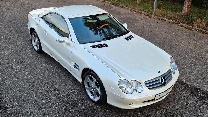 Gebraucht Mercedes SL500 306 PS (225 kW) 2006 Designo mystic weiß metallic Cabrio