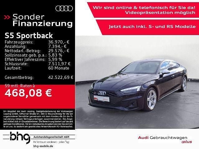 Schwarz Gebraucht 2021 Audi S5 Sportback Ambiente Kleinwagen | 36.970 € (Superpreis) - Bild 1/4
