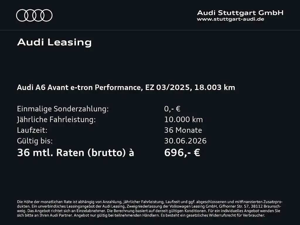 Używany Audi A6 e-tron Performance 269 kW (367 KM) 2025 Biały Kombi