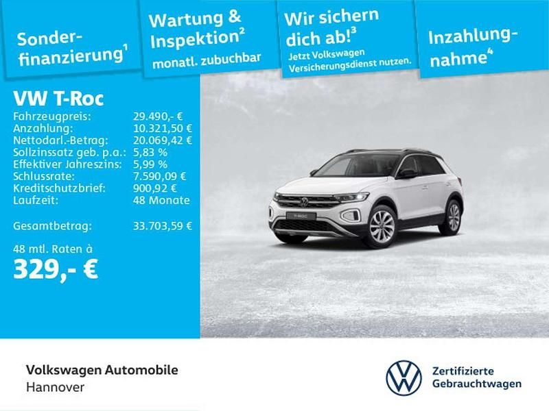 Pure white Gebraucht 2025 VW T-Roc Style SUV | 29.490 € (Guter Preis) - Bild 1/3