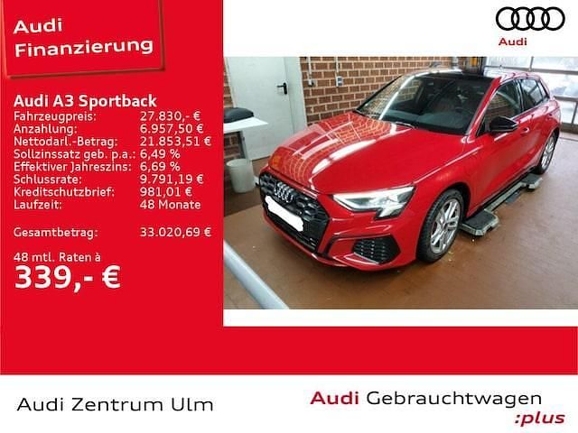 Tangorot metallic Gebraucht 2023 Audi A3 Sportback e-tron S-Line Kleinwagen | 27.830 € (Fairer Preis) - Bild 1/4