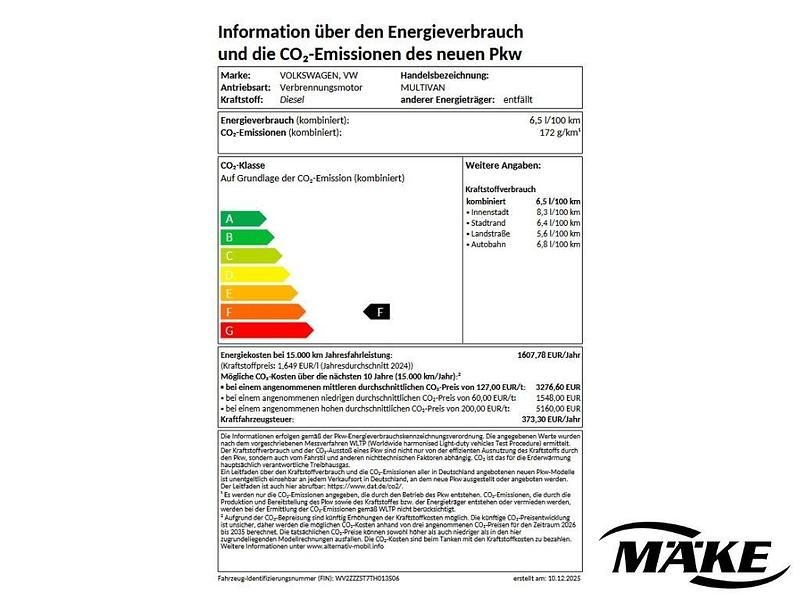 Neu VW Multivan Edition 150 PS (110 kW) 2025 Grau Van