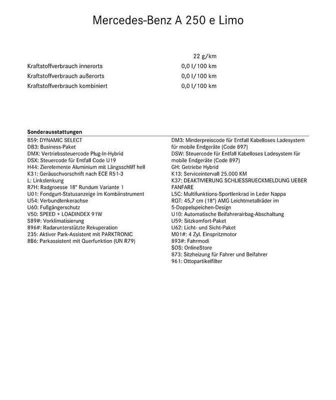 Gebraucht Mercedes A250 160 PS (117 kW) 2021 Schwarz Limousine