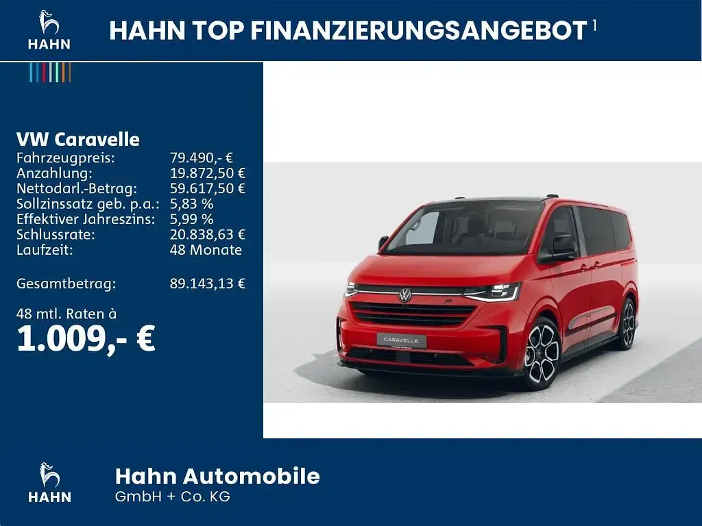 Neu VW Caravelle Edition 170 PS (125 kW) 2026 Rot Van