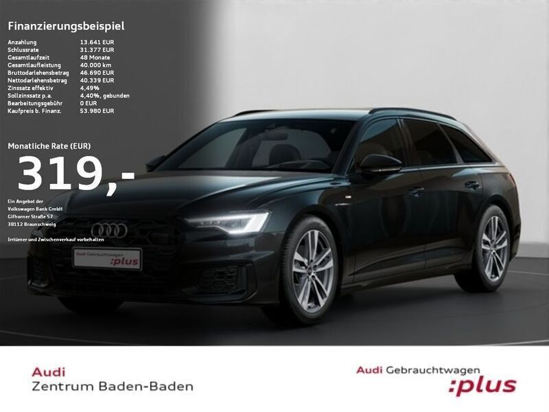 Schwarz Gebraucht 2024 Audi A6 S-Line Kombi | 53.980 € - Bild 1/4