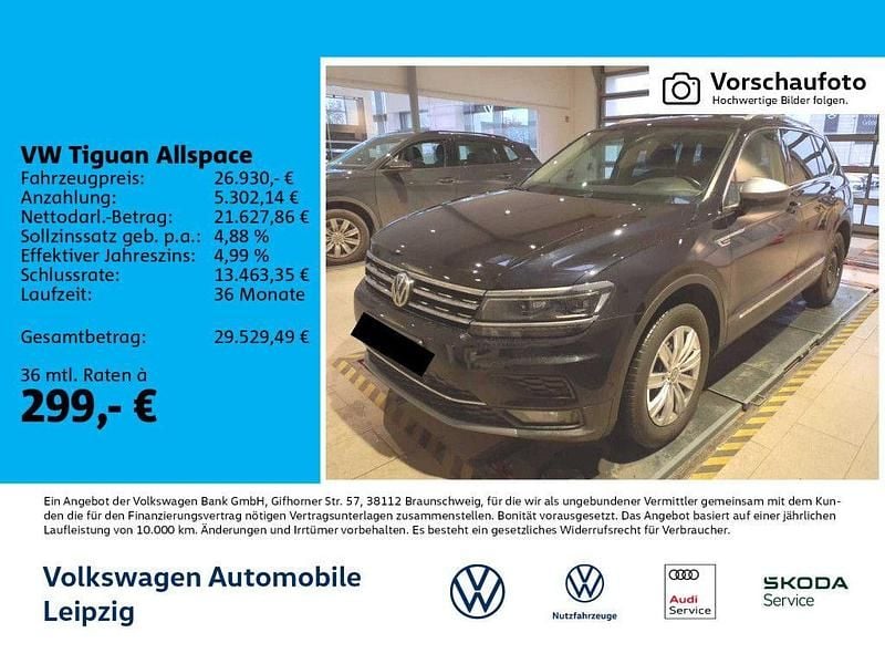 Schwarz Gebraucht 2019 VW Tiguan Allspace Highline SUV | 26.930 € (Guter Preis) - Bild 1/3