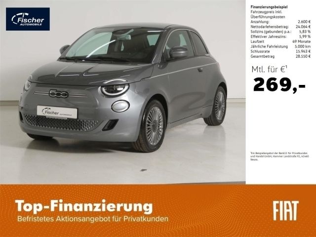 Mineral grau Neu 2024 Fiat 500e Limousine | 25.480 € (Superpreis) - Bild 1/4