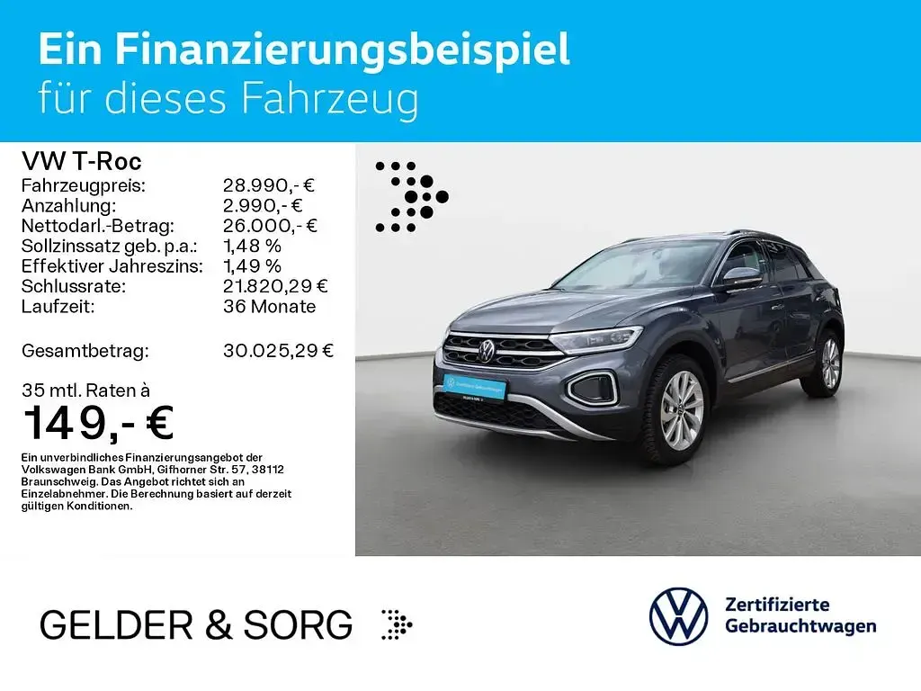 Gebraucht VW T-Roc Style 116 PS (85 kW) 2024 Indiumgrau metallic SUV