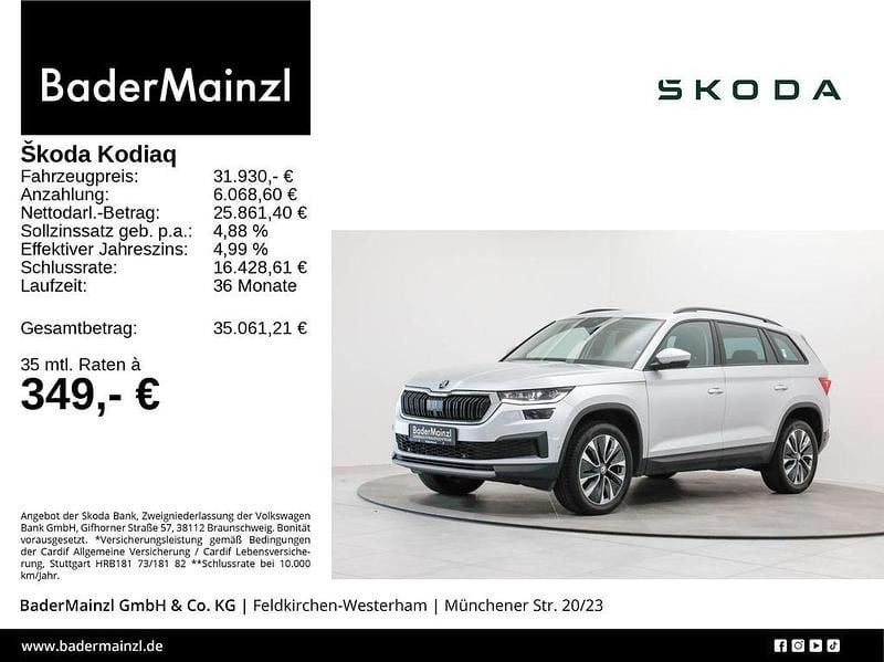 Brillantsilber metallic (metallic) Gebraucht 2022 Skoda Kodiaq Tour SUV | 31.930 € (Guter Preis) - Bild 1/3