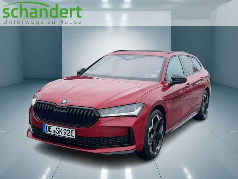 Karminrot metallic Gebraucht 2025 Skoda Superb SportLine Kombi | 52.950 € - Bild 1/4