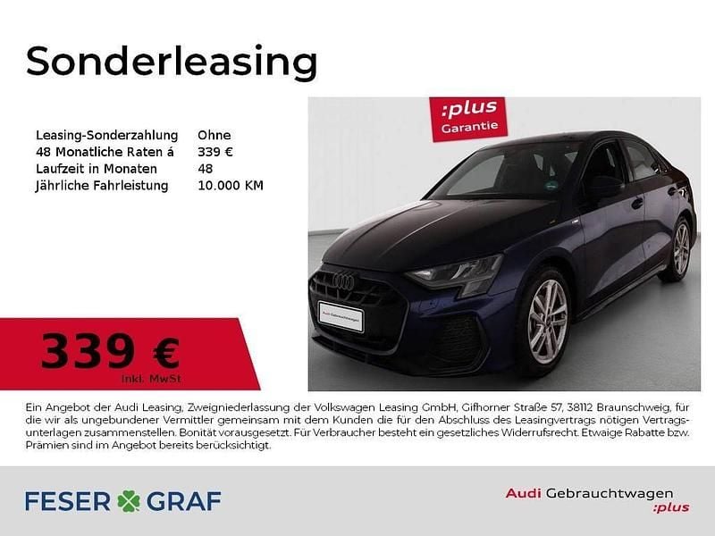 Navarrablau metallic Gebraucht 2025 Audi A3 Ambiente Limousine | 33.990 € (Fairer Preis) - Bild 1/3