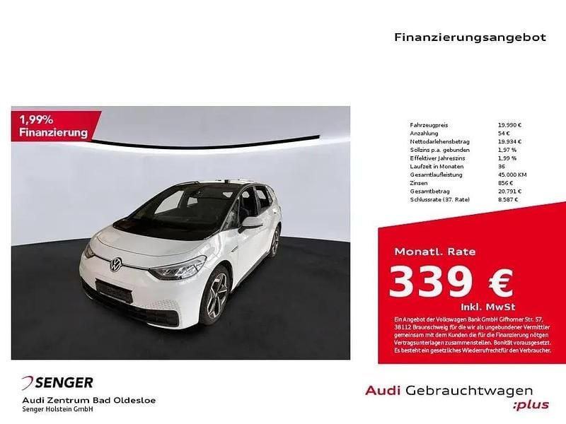 Gletscherweiß Gebraucht 2021 VW ID.3 Pro Performance Kleinwagen | 19.990 € (Guter Preis) - Bild 1/1